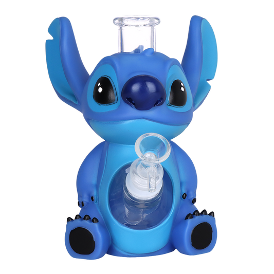 Little Blue Creature Glass & Vinyl Water Pipe 7" 14mm F